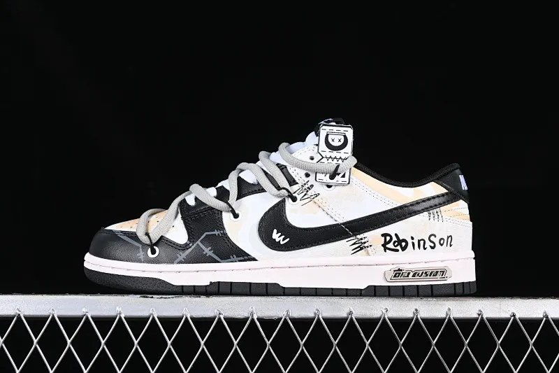 All Categories Nk SB Dunk Series Nk SB Dunk Low Low-top sneakers Nk Dunk Low DaVinci Custom Robinson Graffiti Deconstruction SB strap low-top casual sneakers DD1391-100
